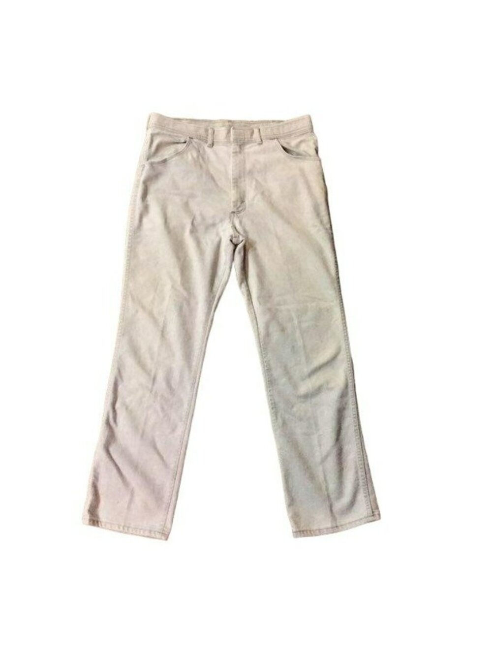 Vintage Wrangler Work Pants Mens 38x32 Stone Cotton Used 1950s Some Wear